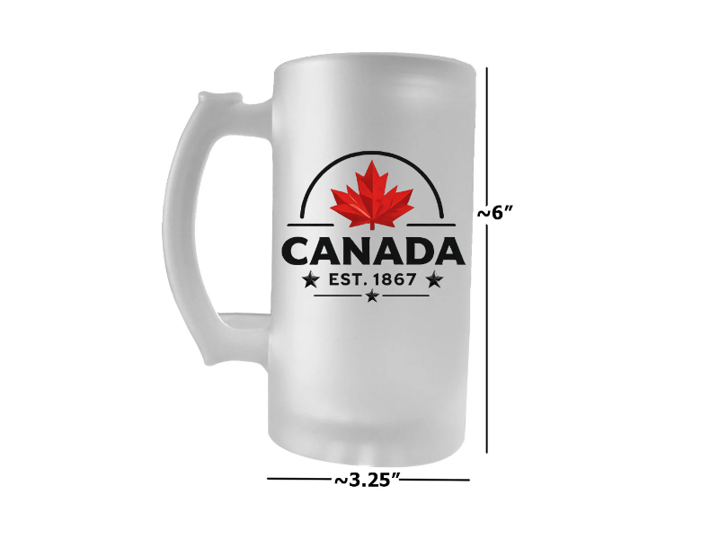 Canada Day Frosted Beer Stein — front view