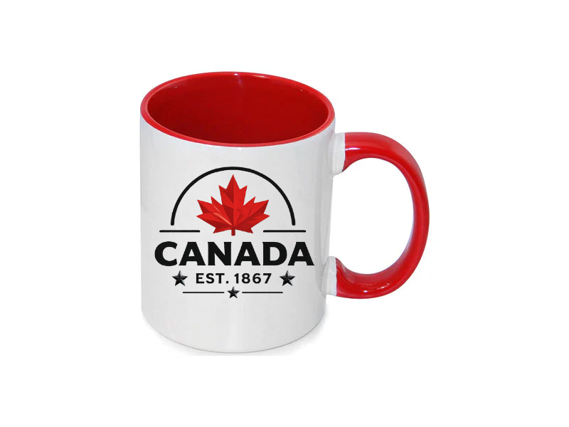 Canada Day Ceramic Mug — Red — front view
