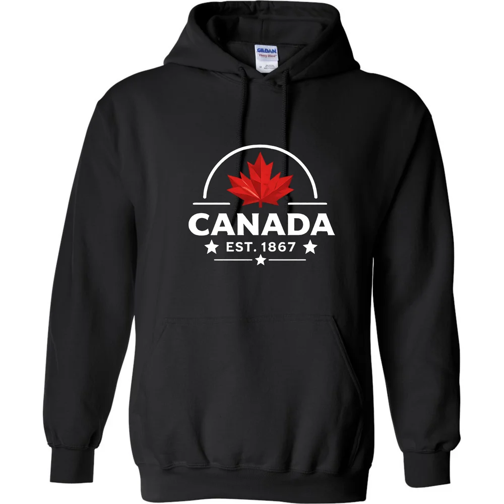 Canada Heritage Hoodie — Black — front view