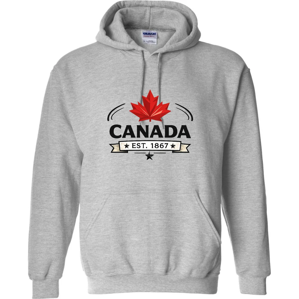 Canada Heritage Hoodie — Grey — front view
